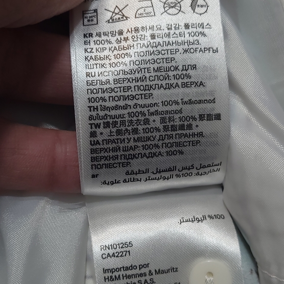 H&M jumpsuit, blue and brown leaf print, cropped length, convertible straps - Picture 15 of 16